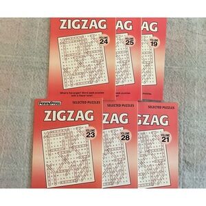 Set of 6 Penny Press Zigzag Word Search Puzzle Books